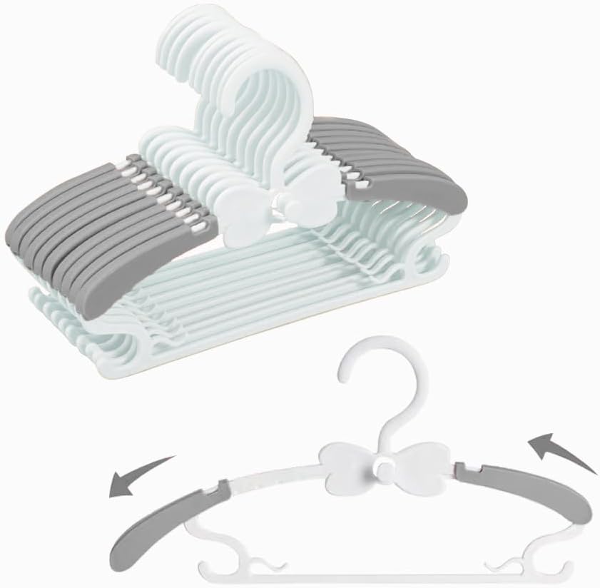 Baby Hangers, Baby Clothes Hangers, Adjustable Baby & Kids Hangers, Hangers -Pack of 20 Baby Hangers, Baby Clothes Hangers, Adjustable Baby & Kids Hangers, Hangers -Pack of 20